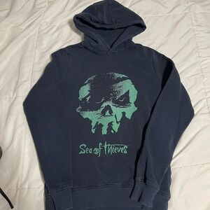 Sea of Thieves 2022 Xbox hoodie with green skull graphic, great fade S